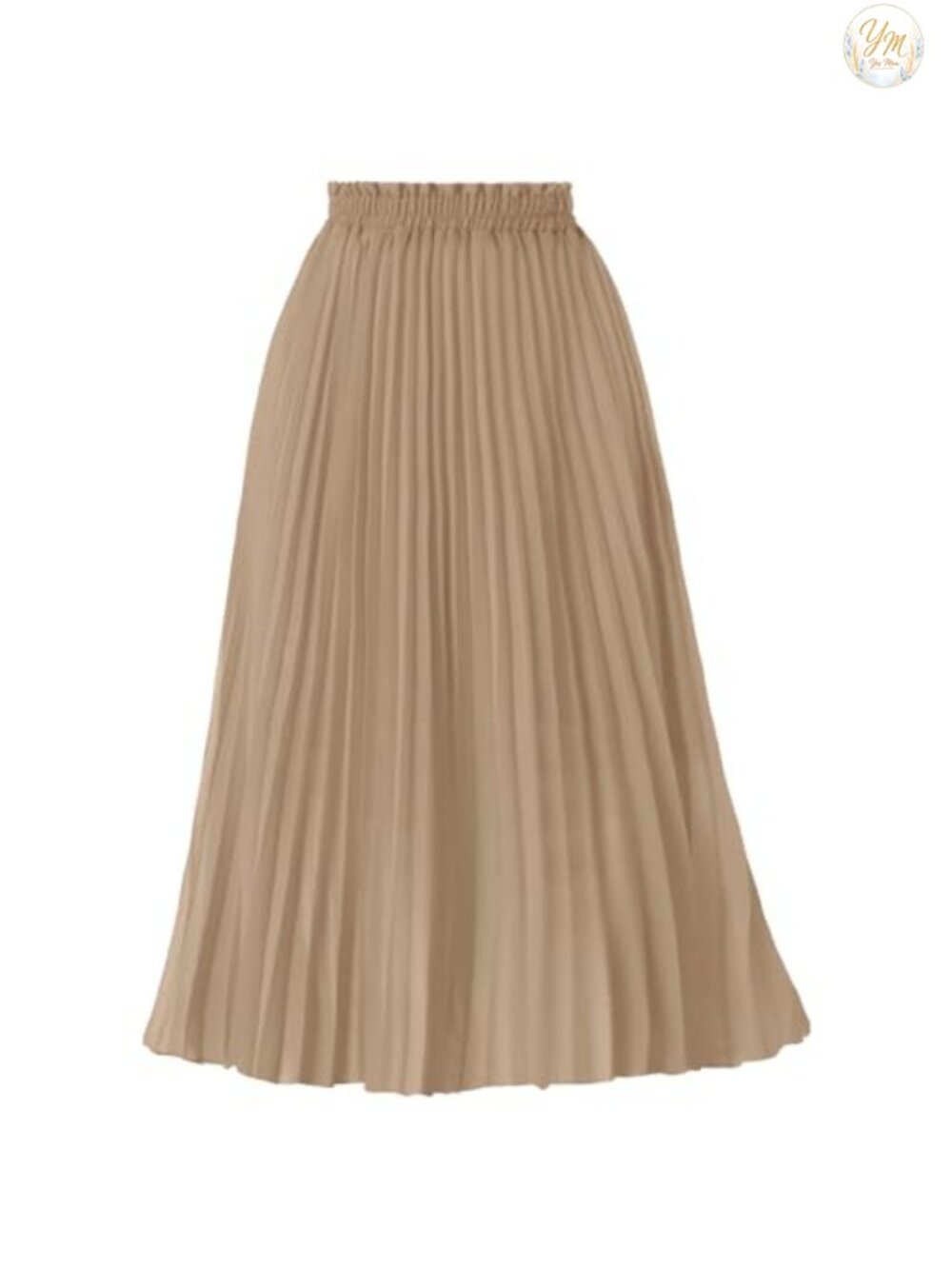 Pleated A-Line High Waist Flowy Midi Skirt Wrinkle Resistant